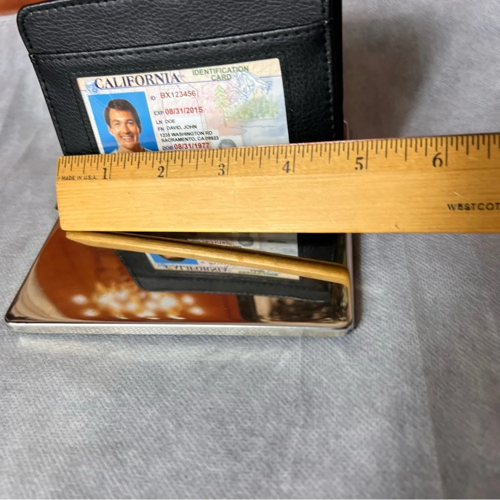 NWOT RFID Black Card Holder Wallet, 20 slots plus ID window
